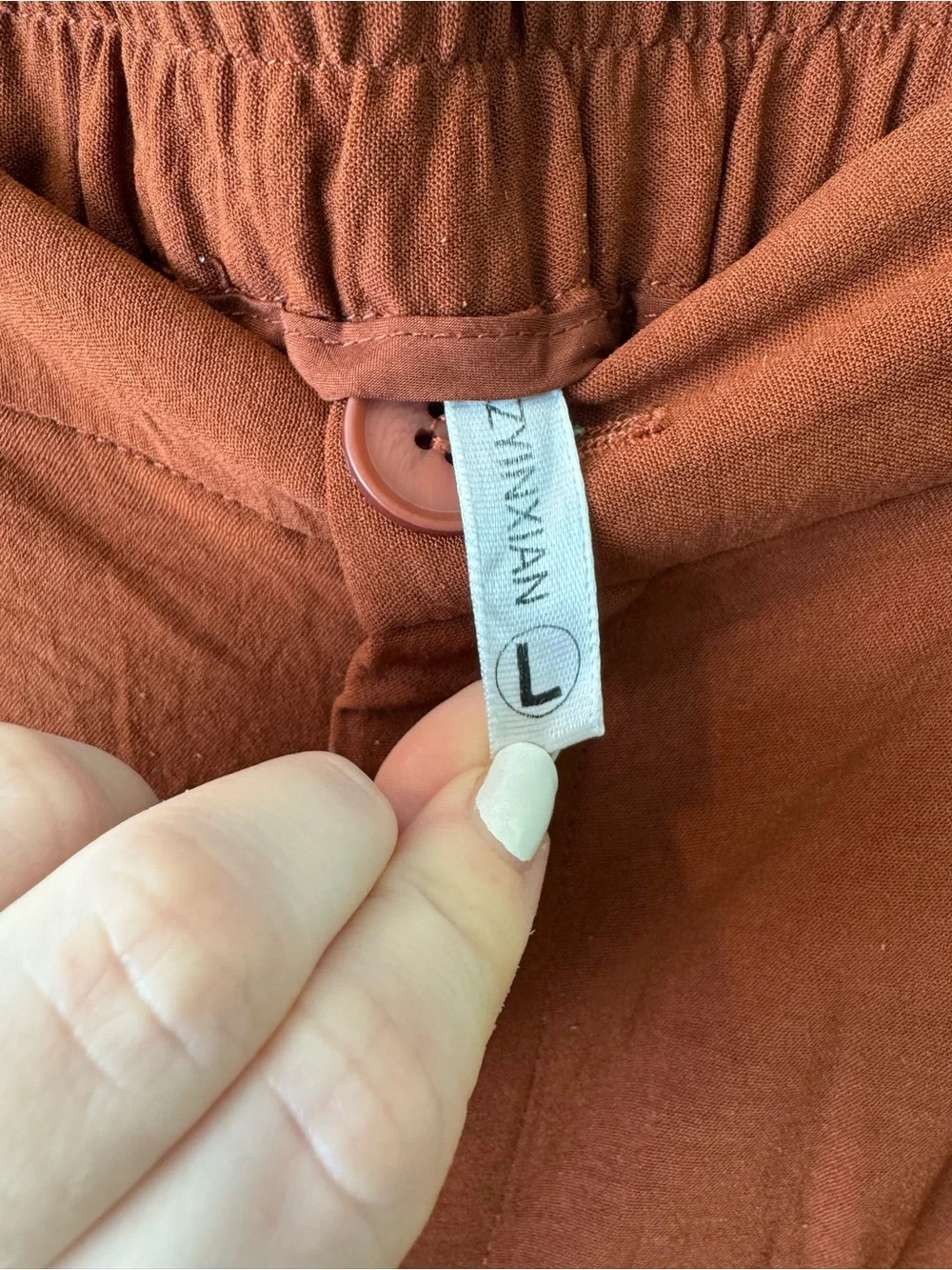 High-Rise Wide Leg Pants in Burnt Rust